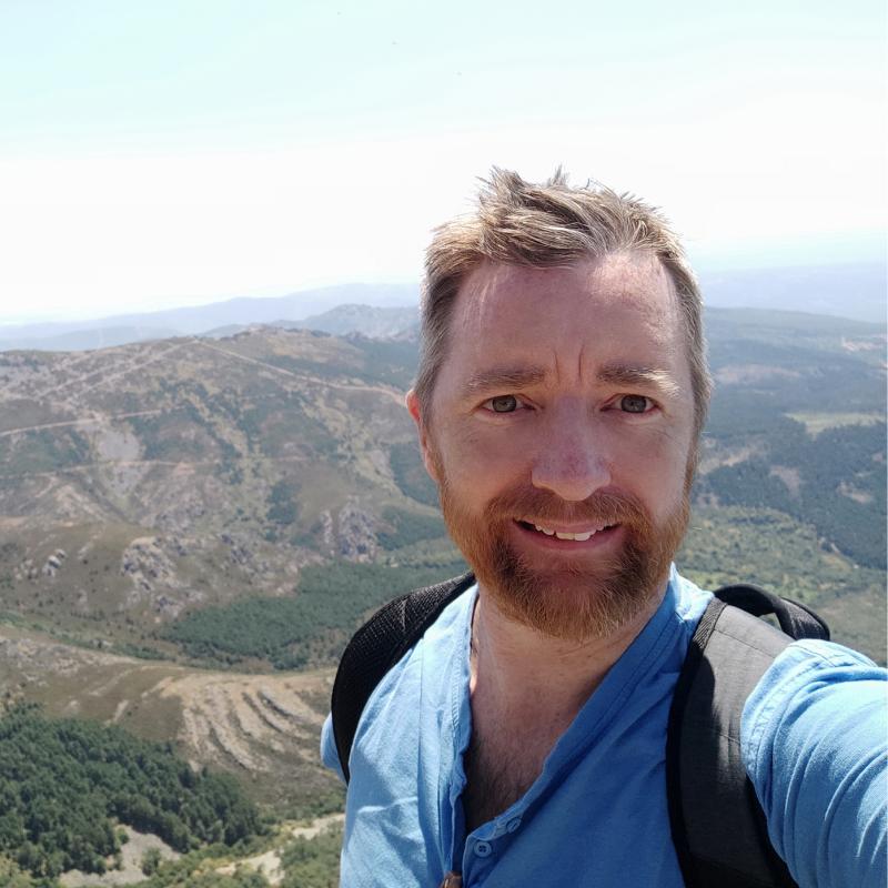 Matthew Hulland after hiking to La Pena de Francia in the the Sierra Francia mountains