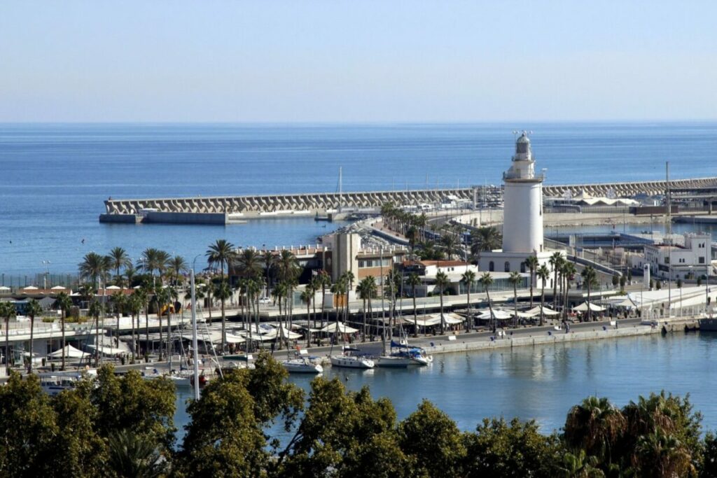 A lighthouse in Malaga Port