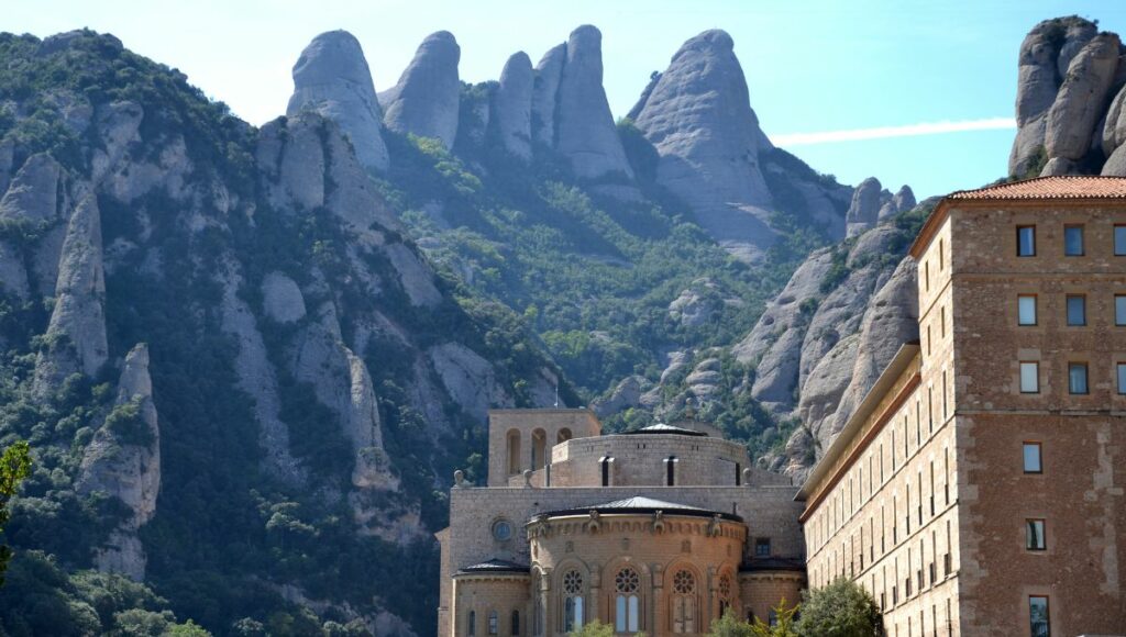 The mountain Montserrat with the Benedictine Monastery Santa Maria de Montserrat