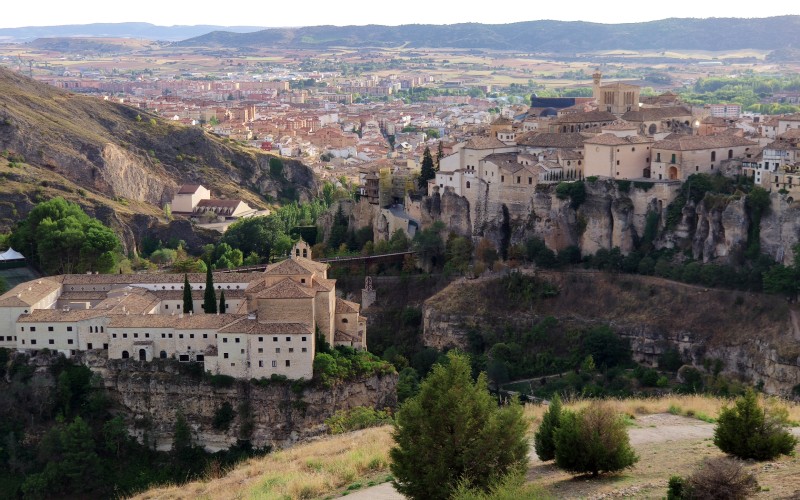 The town of Cuenca in Spain perched next to the cliff edge