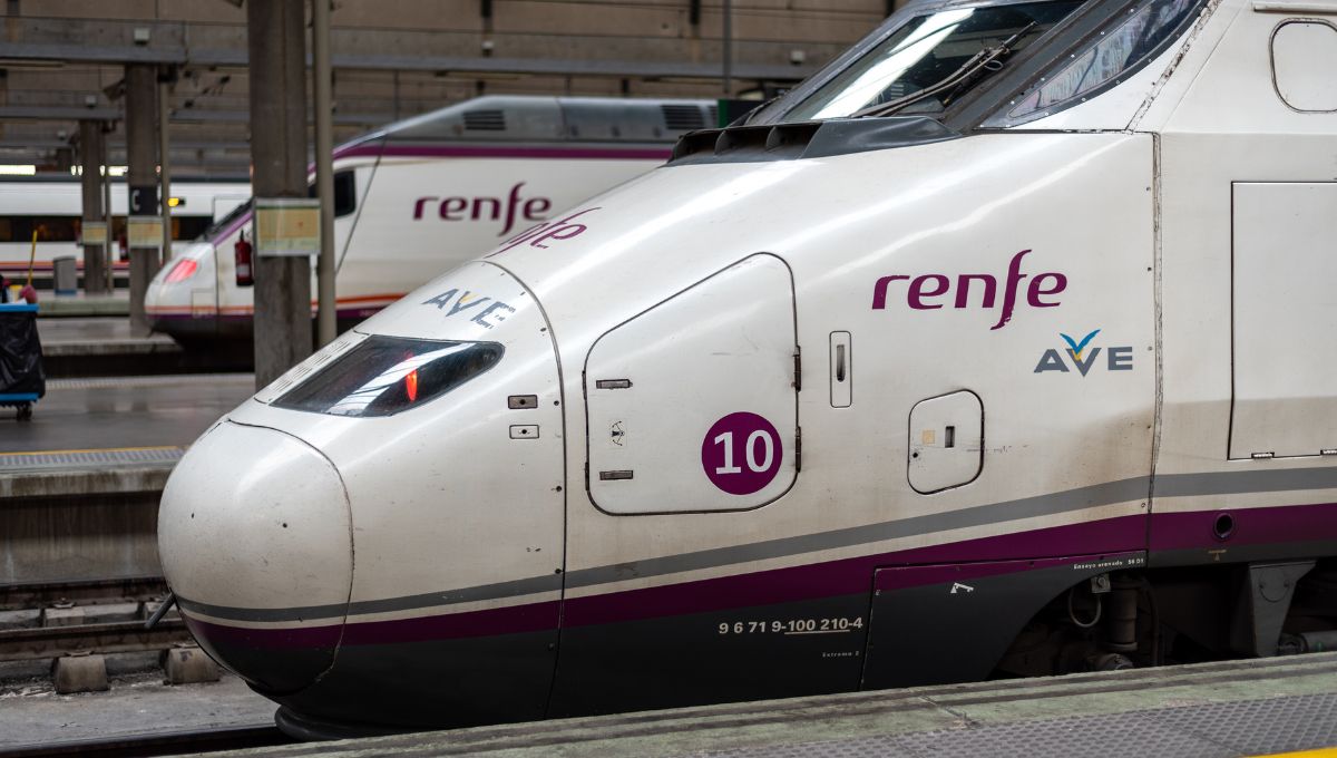 The nose of the RENFE Ave train that takes you to Toledo.
